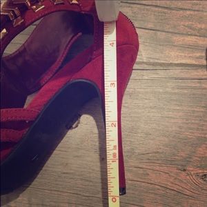 Charlotte Russe Maroon and  Gold stud heels